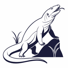komodo dragon silhouette icon vector