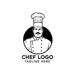 Retro Black and White Chef Logo – Vintage Design with Spatula