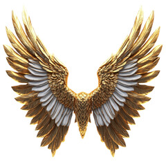 Fototapeta premium Beautiful Golden Wings Isolated on Transparent Background Graphic