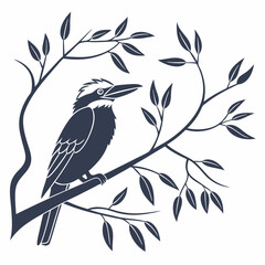 kookaburra silhouette icon vector