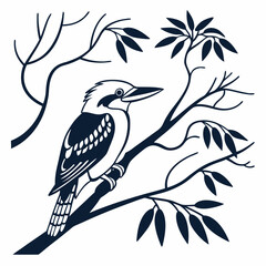kookaburra silhouette icon vector