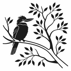 kookaburra silhouette icon vector