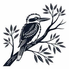 kookaburra silhouette icon vector