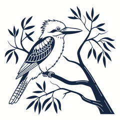 kookaburra silhouette icon vector