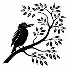 kookaburra silhouette icon vector