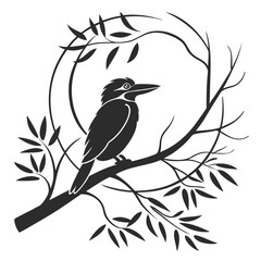 kookaburra silhouette icon vector