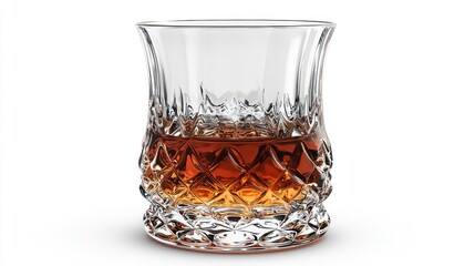 Crystal glass with amber liquid