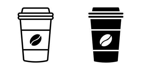 Coffee icon set. Flat illustration of icons on a white background