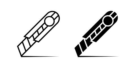 Cutter icon set. Flat illustration of icons on a white background