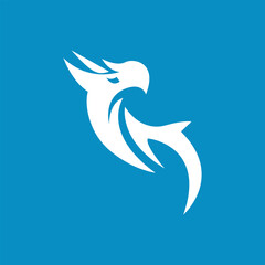 Logo vector graphic illustration of design abstract tribal dragon snake  on a isolated background