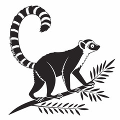 lemur silhouette icon vector