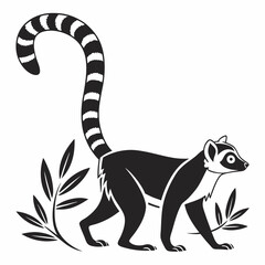 lemur silhouette icon vector