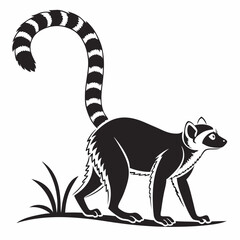 Obraz premium lemur silhouette icon vector