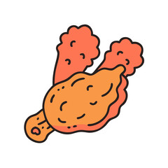 fried chicken vector art, fried chicken icon, food vector illustration