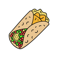 burrito vector art, burrito icon, food vector illustration