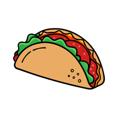 beef tacos vector art, beef tacos icon, food vector illustration