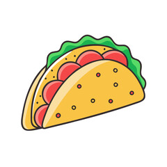 beef tacos vector art, beef tacos icon, food vector illustration