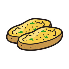 garlic bread vector art, garlic bread icon, food vector illustration