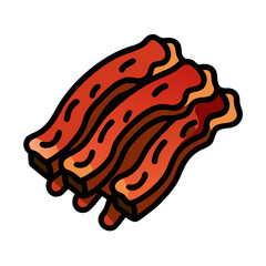 barbecue ribs vector art, barbecue ribs icon, food vector illustration