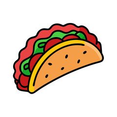 beef tacos vector art, beef tacos icon, food vector illustration