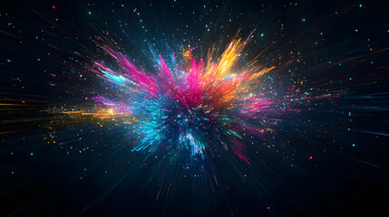 Fototapeta premium Colorful Explosion Digital Art Design
