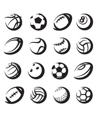 set of black and white icons