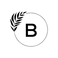 B creative minimalist letter logo.	
