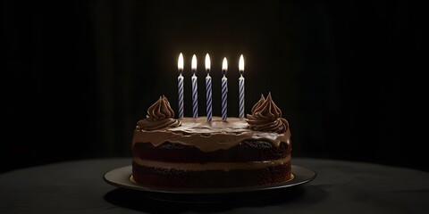 Delicious Chocolate Birthday Cake with Candles