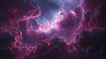 Obraz premium Ethereal Cosmic Clouds in Vibrant Colors of Space and Stars
