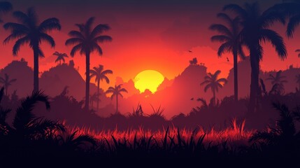 Obraz premium Tropical Dusk Landscape