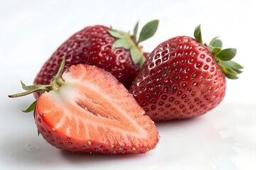 strawberries on white background