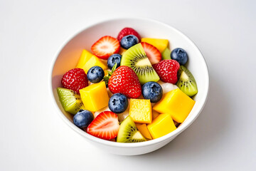 Fruit Salad with Fresh Berries, Tropical Mango and Kiwi