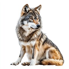 Fototapeta premium Photo of Mexican wolf isolated on white background
