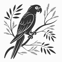 Obraz premium Lovebird black silhouette icon vector