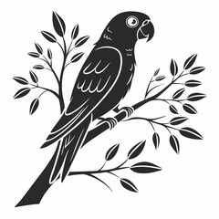 Lovebird black silhouette icon vector