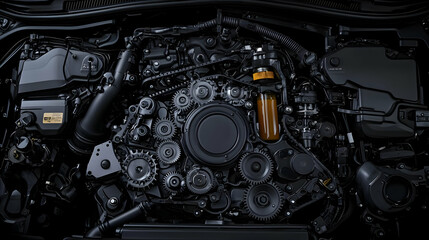 Fototapeta premium Detailed View Of Modern Automotive Engine