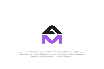 letter gm or mg abstract business modern minimalist logo