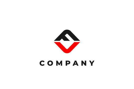 letter fa or fv fu fc abstract business modern minimalist logo