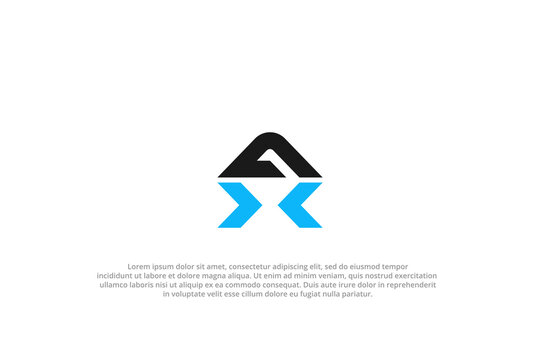 letter gx or xg abstract business modern minimalist logo