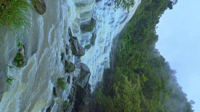 Mae Ya waterfall is one of the most beautiful waterfalls in Chiang Mai Thailand. It is 280 metre tall. falls itself just like water is coming down like a curtain.  the most magnificent waterfall