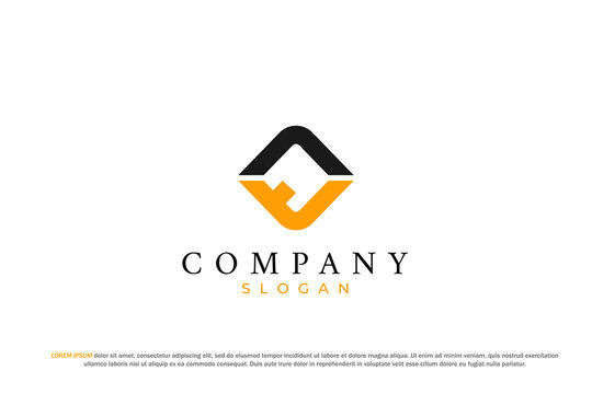 letter at or vt abstract business modern minimalist logo