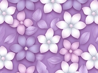 Seamless Pattern Pastel Purple Flowers Soft Floral Design