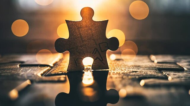 Puzzleteil steht symbolisch im Licht