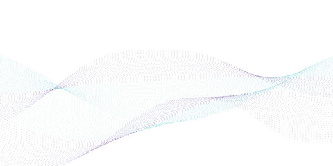 Halftone flowing wavy gradient dots shape isolated on transparent background. Digital future technology concept. Design for web design, music, cover, technology, science, data, banner, flayer, poster.
