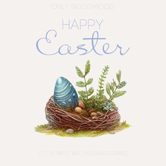 Daisy field under soft spring sky with 