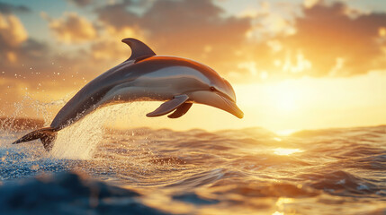 dolphins jumping into the sea