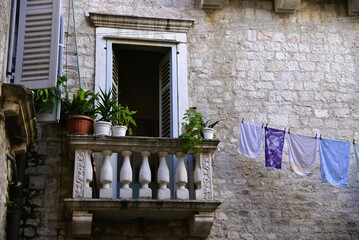 balcony with flowers