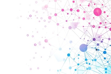 Interconnected Network: A vibrant web of connections in pink purple and blue hues