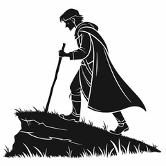 Merlin black silhouette icon vector