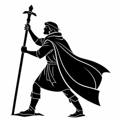 Merlin black silhouette icon vector